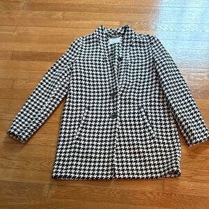 Old Navy Black and White Houndstooth Blazer Coat Small